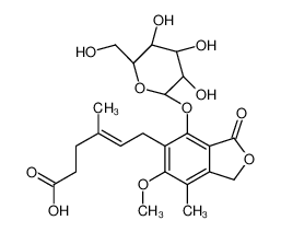 (E)-6-[6-methoxy-7-methyl-3-oxo-4-[(2S,3R,4S,5S,6R)-3,4,5-trihydroxy-6-(hydroxymethyl)oxan-2-yl]oxy-1H-2-benzofuran-5-yl]-4-methylhex-4-enoic acid 55533-52-3
