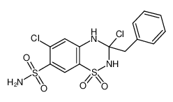 3-benzyl-3,6-dichloro-1,1-dioxo-2,4-dihydro-1λ<sup>6</sup>,2,4-benzothiadiazine-7-sulfonamide 32586-76-8