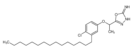 5-[1-(4-Chloro-3-pentadecylphenoxy)ethyl]-1,3,4-oxadiazol-2-amine 111253-97-5