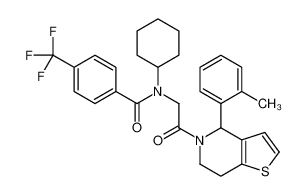 N-cyclohexyl-N-[2-[4-(2-methylphenyl)-6,7-dihydro-4H-thieno[3,2-c]pyridin-5-yl]-2-oxoethyl]-4-(trifluoromethyl)benzamide