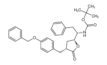(3R,5S,1'S)-3-(4-benzyloxyphenylmethyl)-5-(1((1,1-dimethylethoxycarbonyl)amino)-2-phenylethyl)-dihydrofuran-2-(3H)-one