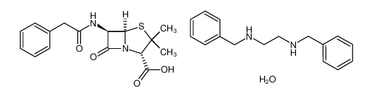 N,N'-dibenzylethane-1,2-diamine,(2S,5R,6R)-3,3-dimethyl-7-oxo-6-[(2-phenylacetyl)amino]-4-thia-1-azabicyclo[3.2.0]heptane-2-carboxylic acid,tetrahydrate 41372-02-5