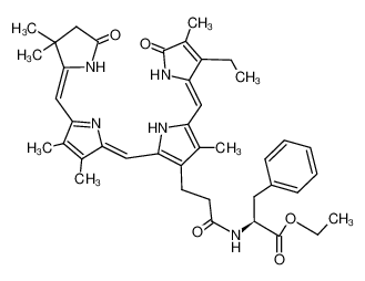 (4Z,9Z,15Z)-17-Ethyl-1,19-dioxo-3,3,7,8,13,18-hexamethyl-1,2,3,19,23,24-hexahydro-21H-bilin-12-N-<(S)-phenylalaninethylester>-propionsaeureamid 100923-25-9