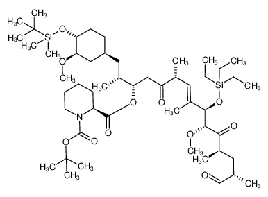 930803-39-7 1-(tert-butyl) 2-((2R,3S,6R,9R,10R,12R,14S,E)-1-((1S,3R,4R)-4-((tert-butyldimethylsilyl)oxy)-3-methoxycyclohexyl)-10-methoxy-2,6,8,12,14-pentamethyl-5,11,15-trioxo-9-((triethylsilyl)oxy)pentadec-7-en-3-yl) (S)-piperidine-1,2-dicarboxylate