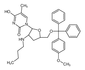 1-[(2R,3R,5S)-3-(butylamino)-5-[[(4-methoxyphenyl)-diphenylmethoxy]methyl]oxolan-2-yl]-5-methylpyrimidine-2,4-dione 134935-03-8