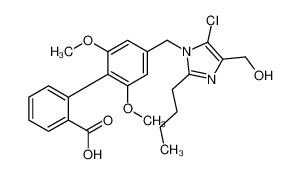 2-[4-[[2-butyl-5-chloro-4-(hydroxymethyl)imidazol-1-yl]methyl]-2,6-dimethoxyphenyl]benzoic acid 134360-57-9