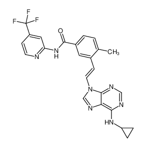 3-[(E)-2-[6-(cyclopropylamino)purin-9-yl]ethenyl]-4-methyl-N-[4-(trifluoromethyl)pyridin-2-yl]benzamide