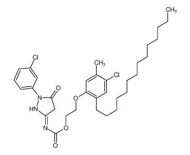 2-(4-chloro-5-methyl-2-tetradecylphenoxy)ethyl N-[1-(3-chlorophenyl)-5-oxo-4H-pyrazol-3-yl]carbamate 94087-60-2