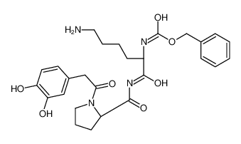 benzyl N-[(2S)-6-amino-1-[[(2S)-1-[2-(3,4-dihydroxyphenyl)acetyl]pyrrolidine-2-carbonyl]amino]-1-oxohexan-2-yl]carbamate 117992-59-3