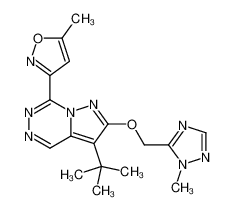 3-[3-tert-butyl-2-[(2-methyl-1,2,4-triazol-3-yl)methoxy]pyrazolo[1,5-d][1,2,4]triazin-7-yl]-5-methyl-1,2-oxazole 783331-24-8