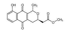 trans-methyl (9-hydroxy-1-methyl-5,10-dioxo-3,4,5,10-tetrahydro-1H-naphtho(2,3-c)pyran-3-yl)acetate