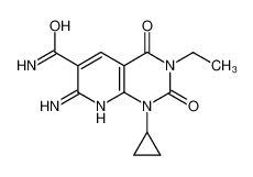 7-amino-1-cyclopropyl-3-ethyl-2,4-dioxopyrido[2,3-d]pyrimidine-6-carboxamide 142557-61-7