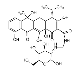 4-(dimethylamino)-1,6,10,11,12a-pentahydroxy-6-methyl-3,12-dioxo-N-[[[2,4,5-trihydroxy-6-(hydroxymethyl)oxan-3-yl]amino]methyl]-4,4a,5,5a-tetrahydrotetracene-2-carboxamide 31770-79-3