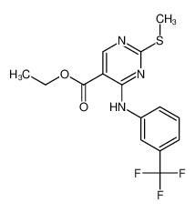 3859-55-0 ethyl 2-methylsulfanyl-4-[3-(trifluoromethyl)anilino]pyrimidine-5-carboxylate