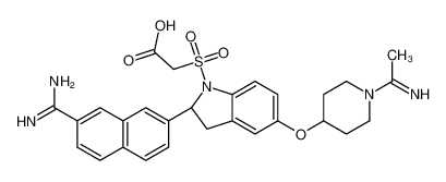 ({(2R)-2-(7-Carbamimidoyl-2-naphthyl)-5-[(1-ethanimidoyl-4-piperi dinyl)oxy]-2,3-dihydro-1H-indol-1-yl}sulfonyl)acetic acid 732236-85-0