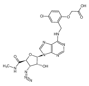 331728-61-1 (2R,3R,4S,5S)(2-{[9-(4-azido-3-hydroxy-5-methylcarbamoyl-tetrahydrofuran-2-yl)-9H-purin-6-ylamino]-methyl}-4-chlorophenoxy)acetic acid