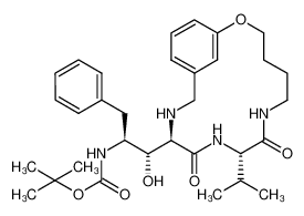 [(1S,2R)-1-Benzyl-2-hydroxy-2-((9S,12R)-9-isopropyl-8,11-dioxo-2-oxa-7,10,13-triaza-bicyclo[13.3.1]nonadeca-1(19),15,17-trien-12-yl)-ethyl]-carbamic acid tert-butyl ester 180968-40-5