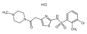 3-氯-2-甲基-N-[4-[2-(4-甲基-1-哌嗪基)-2-氧代乙基]-2-噻唑基]-苯磺酰胺盐酸盐