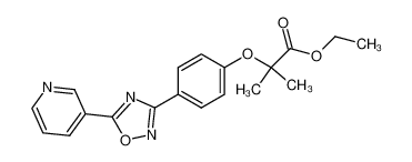 2-methyl-2-[4-(5-pyridin-3-yl-[1,2,4]oxadiazol-3-yl)-phenoxy]-propionic acid ethyl ester 40915-84-2