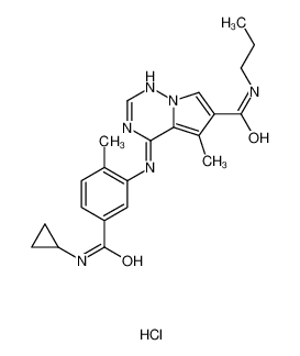 4-[5-(cyclopropylcarbamoyl)-2-methylanilino]-5-methyl-N-propylpyrrolo[2,1-f][1,2,4]triazine-6-carboxamide,hydrochloride 912806-16-7