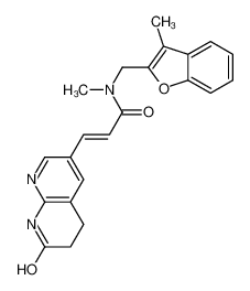 (E)-N-methyl-N-[(3-methyl-1-benzofuran-2-yl)methyl]-3-(7-oxo-6,8-dihydro-5H-1,8-naphthyridin-3-yl)prop-2-enamide