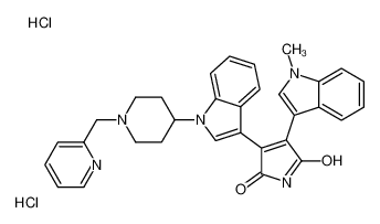 3-(1-Methyl-1H-indol-3-yl)-4-{1-[1-(2-pyridinylmethyl)-4-piperidi nyl]-1H-indol-3-yl}-1H-pyrrole-2,5-dione dihydrochloride 365253-37-8