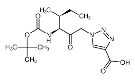 1-((3S,4S)-3-((tert-butoxycarbonyl)amino)-4-methyl-2-oxohexyl)-1H-1,2,3-triazole-4-carboxylic acid 1375000-07-9