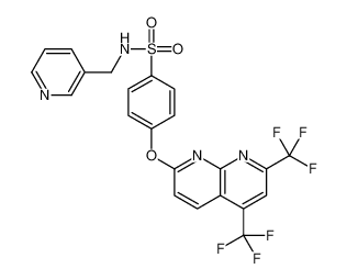 4-[[5,7-bis(trifluoromethyl)-1,8-naphthyridin-2-yl]oxy]-N-(pyridin-3-ylmethyl)benzenesulfonamide 338412-13-8