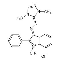 3-[(2,4-dihydro-2,4-dimethyl-3H-1,2,4-triazol-3-ylidene)hydrazono]-1-methyl-2-phenyl-3H-indolium chloride 41025-67-6