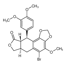 78246-77-2 (6aR,9aR,10S)-5-bromo-10-(3,4-dimethoxyphenyl)-4-methoxy-6a,7,9a,10-tetrahydrofuro[3',4':6,7]naphtho[1,2-d][1,3]dioxol-9(6H)-one