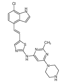 5-[(E)-2-(7-chloro-1H-indol-4-yl)ethenyl]-N-(2-methyl-6-piperazin-1-ylpyrimidin-4-yl)-1,3-thiazol-2-amine 936845-71-5