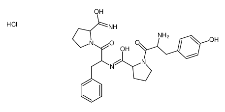 1-[2-amino-3-(4-hydroxyphenyl)propanoyl]-N-[1-(2-carbamoylpyrrolidin-1-yl)-1-oxo-3-phenylpropan-2-yl]pyrrolidine-2-carboxamide,hydrochloride 87777-29-5