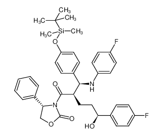 (S)-3-((2R,5S)-2-((S)-(4-((tert-butyldimethylsilyl)oxy)phenyl)((4-fluorophenyl)amino)methyl)-5-(4-fluorophenyl)-5-hydroxypentanoyl)-4-phenyloxazolidin-2-one 1185883-46-8