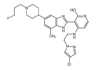 (3Z)-4-[2-(4-chloropyrazol-1-yl)ethylamino]-3-[6-[1-(3-fluoropropyl)piperidin-4-yl]-4-methyl-1,3-dihydrobenzimidazol-2-ylidene]pyridin-2-one 1054315-48-8