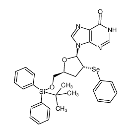 141706-88-9 9-(5-O-(tert-butyldiphenylsilyl)-3-deoxy-2-Se-phenyl-2-seleno-β-D-erythro-pentofuranosyl)hypoxanthine