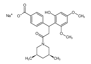 1427192-76-4 4-(3-(3,5-cis-dimethylpiperidin-1-yl)-1-(2-hydroxy-4,6-dimethoxyphenyl)-3-oxopropyl)benzoic acid, sodium salt