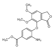 3-amino-4-(5,6-dimethoxy-3-oxo-1,3-dihydro-isobenzofuran-4-yloxy)-benzoic acid methyl ester 100175-48-2