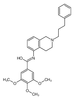 3,4,5-trimethoxy-N-[2-(3-phenylpropyl)-3,4-dihydro-1H-isoquinolin-5-yl]benzamide 41957-56-6