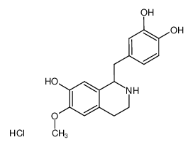1-(3,4-dihydroxybenzyl)-7-hydroxy-6-methoxy-1,2,3,4-tetrahydroisoquinoline hydrochloride 72072-58-3