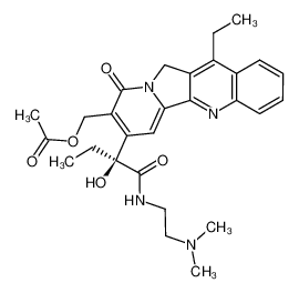 148550-34-9 spectrum, Acetic acid 7-[(S)-1-(2-dimethylamino-ethylcarbamoyl)-1-hydroxy-propyl]-12-ethyl-9-oxo-9,11-dihydro-indolizino[1,2-b]quinolin-8-ylmethyl ester