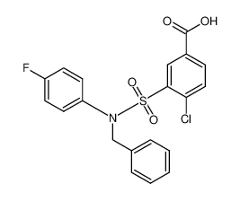 3-(N-benzyl-N-(4-fluorophenyl)sulfamoyl)-4-chlorobenzoic acid 727704-67-8