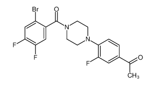 1-[4-[4-(2-bromo-4,5-difluorobenzoyl)piperazin-1-yl]-3-fluorophenyl]ethanone 5791-75-3