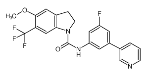 N-[3-氟-5-(3-吡啶)苯基]-2,3-二氢-5-甲氧基-6-(三氟甲基)-1H-吲哚-1-羧酰胺