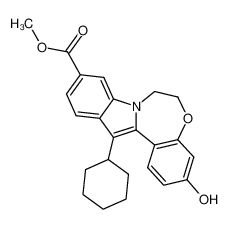 12-cyclohexyl-3-hydroxy-6,7-dihydro-5-oxa-7a-azadibenzo[a,e]azulene-9-carboxylic acid methyl ester 863572-99-0