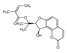 2-((8S,9R)-9-hydroxy-2-oxo-8,9-dihydro-2H-furo[2,3-h]chromen-8-yl)propan-2-yl (Z)-2-methylbut-2-enoate 103629-87-4