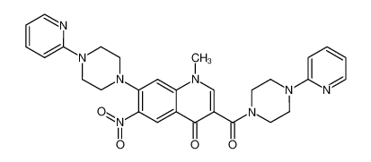 304897-96-9 1-Methyl-6-nitro-3-(4-pyridin-2-yl-piperazine-1-carbonyl)-7-(4-pyridin-2-yl-piperazin-1-yl)-1H-quinolin-4-one