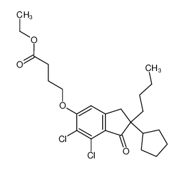 81166-29-2 ethyl 4-((2-butyl-6,7-dichloro-2-cyclopentyl-1-oxo-2,3-dihydro-1H-inden-5-yl)oxy)butanoate