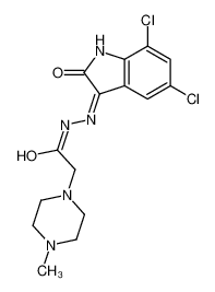 N'-(5,7-dichloro-2-oxoindol-3-yl)-2-(4-methylpiperazin-1-yl)acetohydrazide 86873-26-9