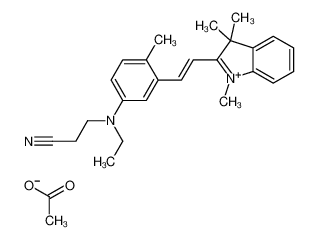 3-[N-ethyl-4-methyl-3-[2-(1,3,3-trimethylindol-1-ium-2-yl)ethenyl]anilino]propanenitrile,acetate 84012-51-1