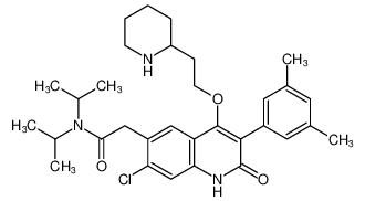 2-(7-chloro-3-(3,5-dimethylphenyl)-2-oxo-4-(2-(piperidin-2-yl)ethoxy)-1,2-dihydroquinolin-6-yl)-N,N-diisopropylacetamide